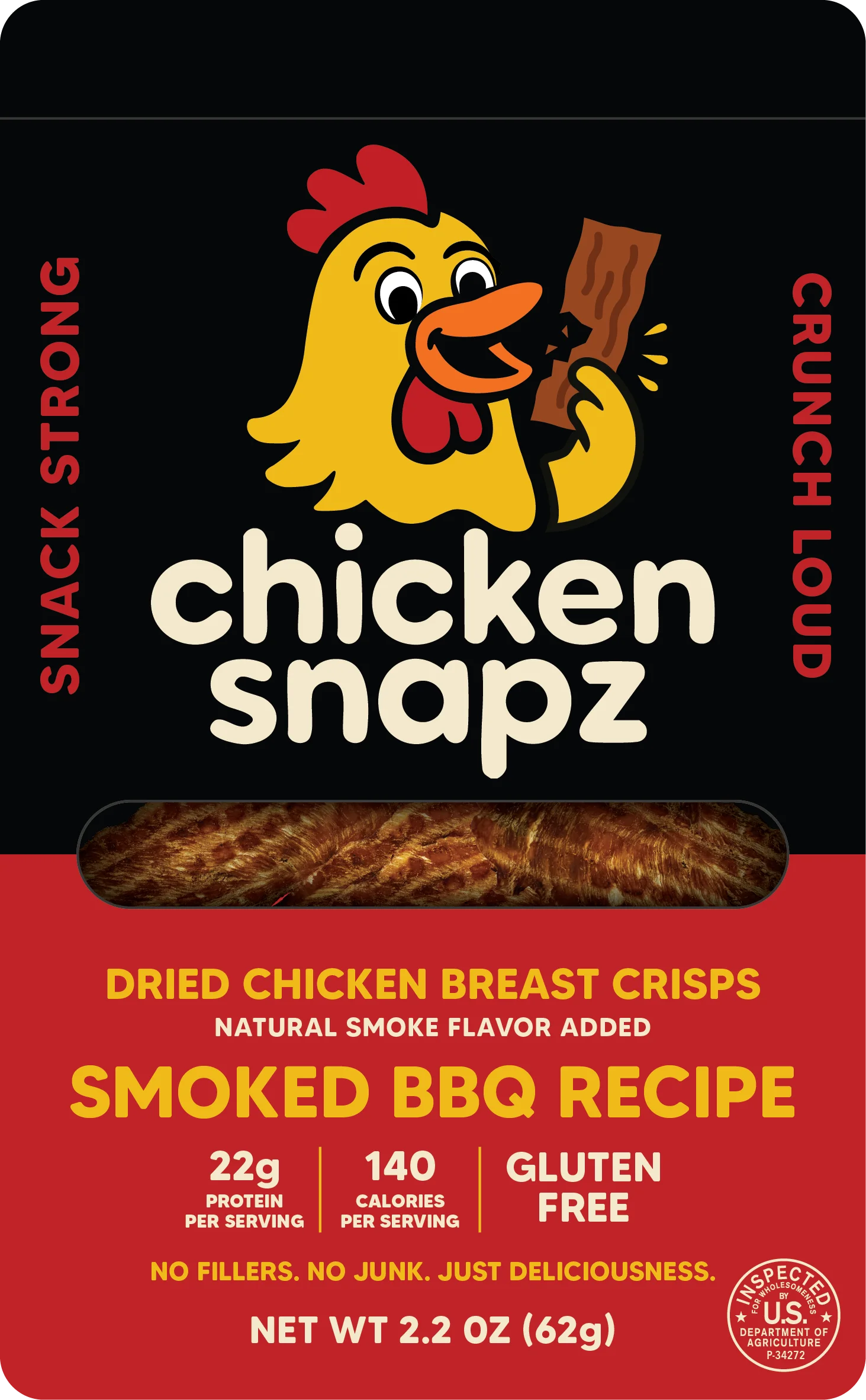 Chicken Snapz bag front - Smokey BBQ flavor
